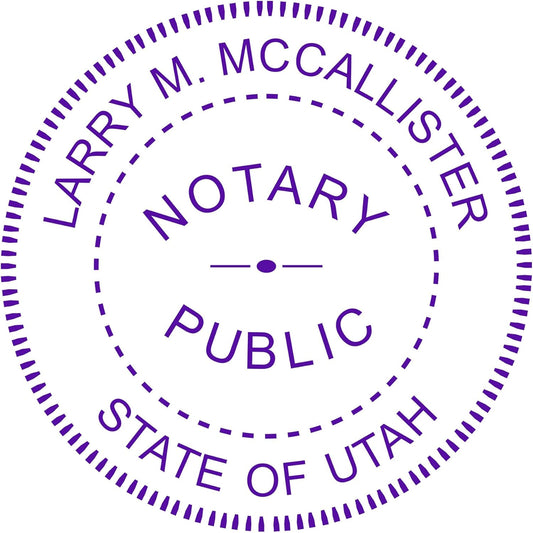 Utah Round Notary Stamp | Official State Notary Stamp | Official Seals | Meets State Specifications (Utah, Round Stamp)