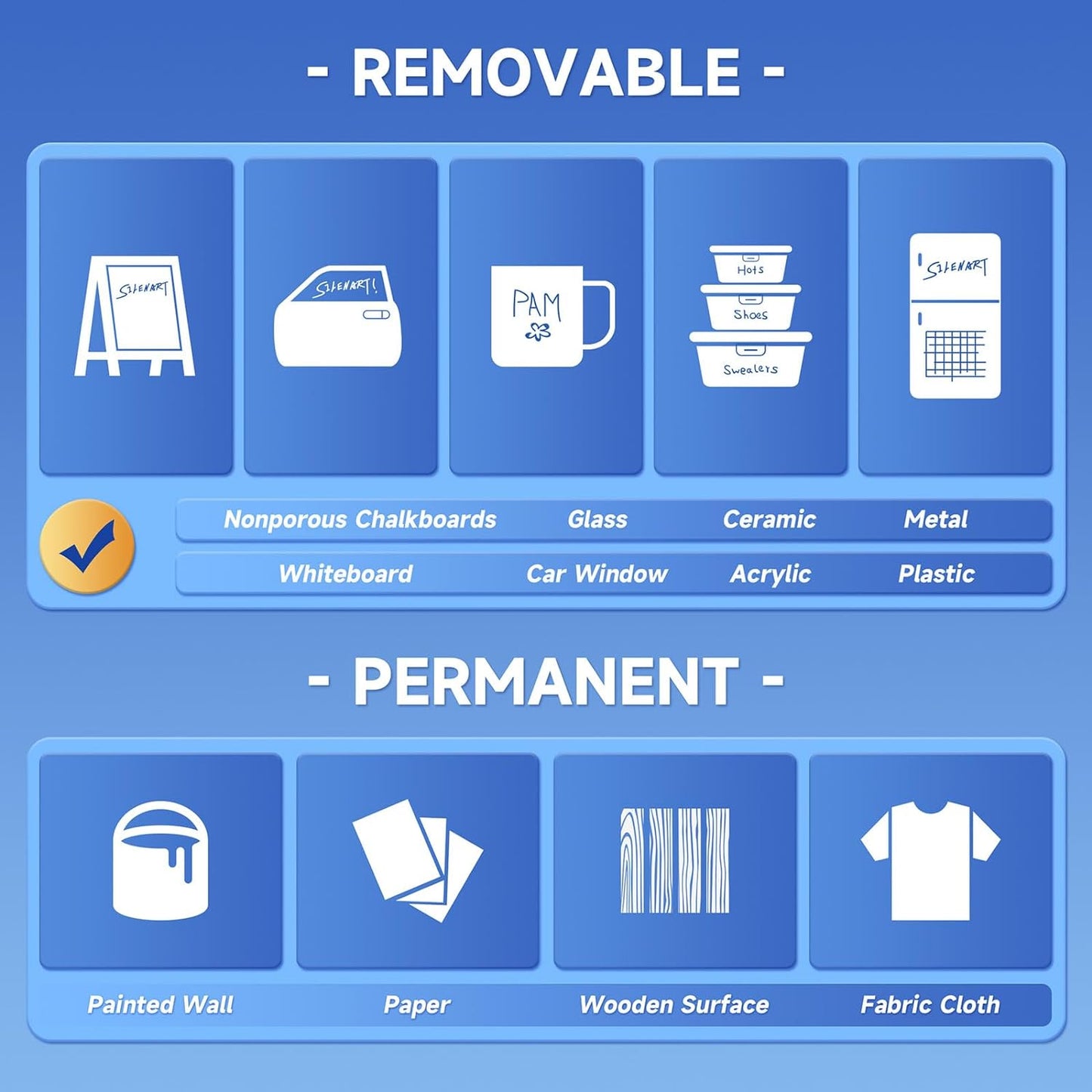 SILENART Purple Chalk Markers - 15mm Jumbo Tip Car Marker - Wide Thick Window Chalk Pen for Chalkboard, Window, Glass, Mirror, Blackboard