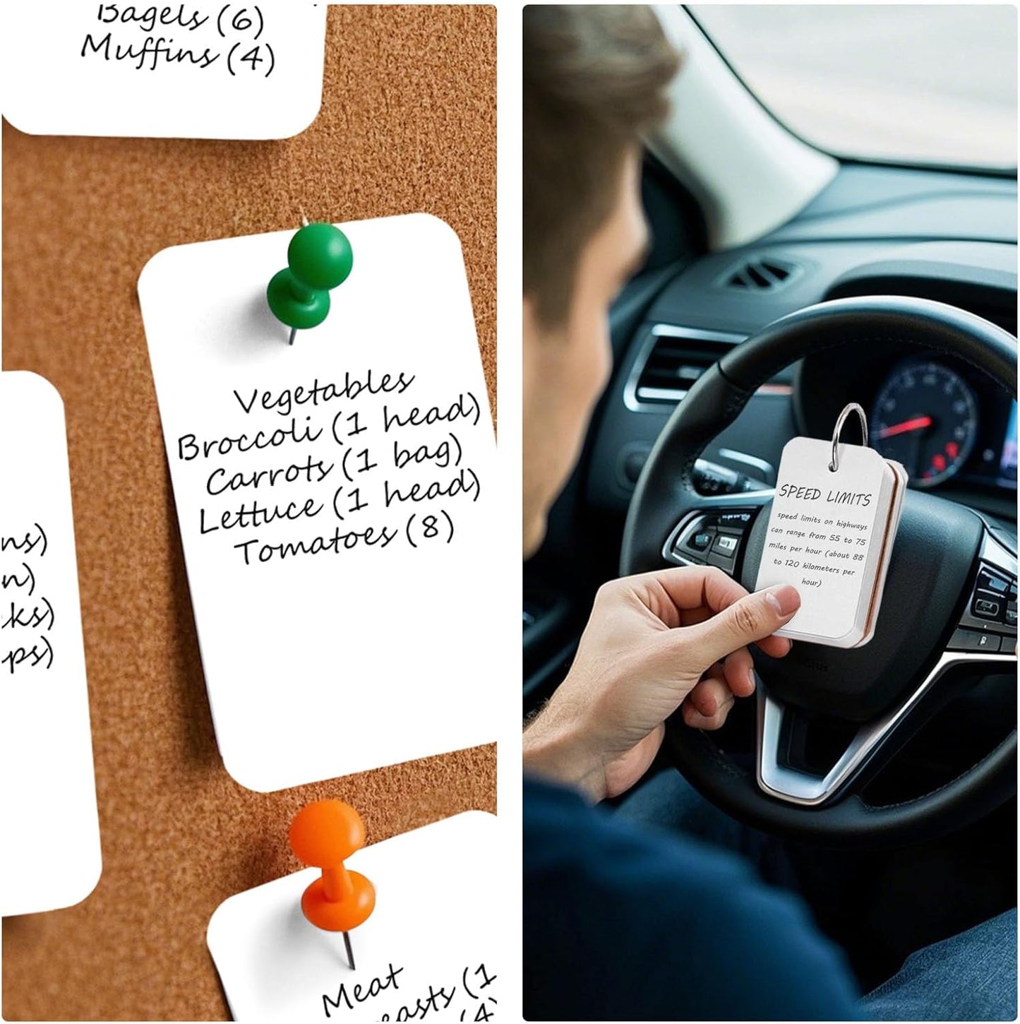 Koogel 300PCS Index Cards with Rings, 2.2 x 3.5 Small Flash Cards for Back to School, Portable Mini Blank Flashcards Study Notecard for Studying Note Taking To Do List Classroom College Supplies