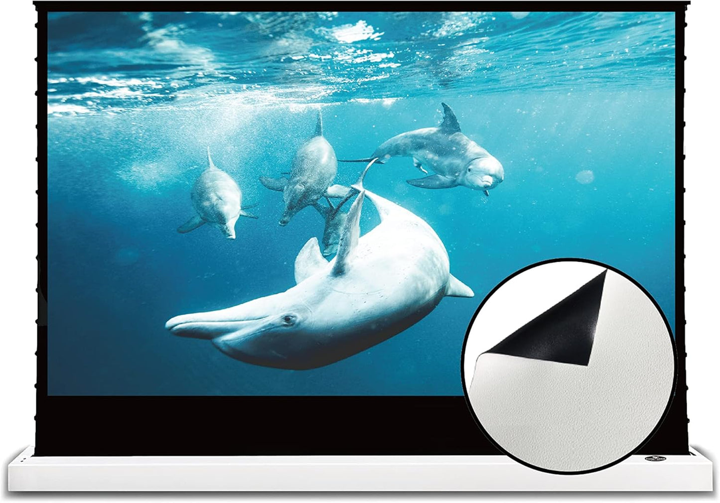 VIVIDSTORM-Movie Screen S 120inch Motor Rollable Foldaway Portable Screen with White Cinema PVC, 4k 3D HD Gaming/Office Room,Compatible with Standard Projector,VWSDSTW120H