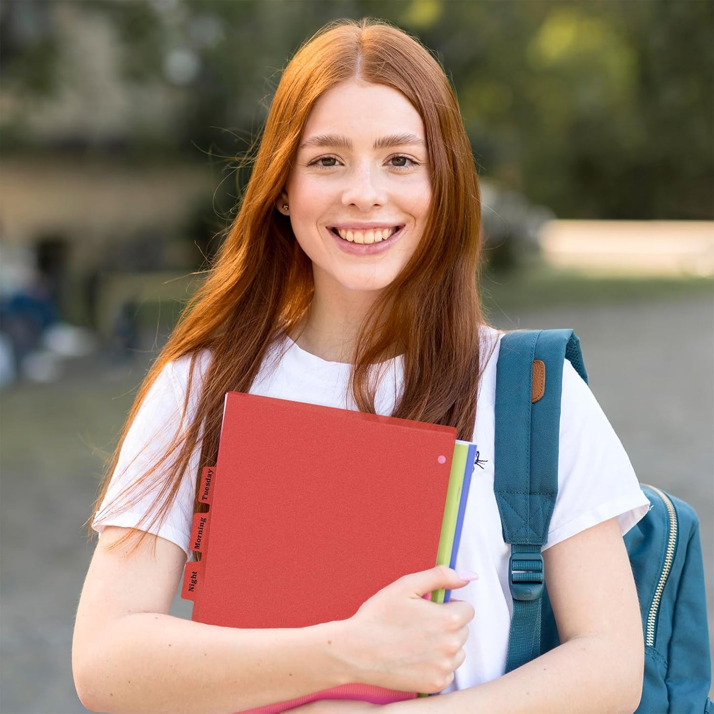 Dark Red Binder Dividers, 8-Tab Sturdy Plastic Dividers, Binder Dividers with Tabs, 3-Ring Binder Plastic Divider Set, Aesthetic Dividers for Binder, Suitable for Notebooks and Binders(Dark Red)