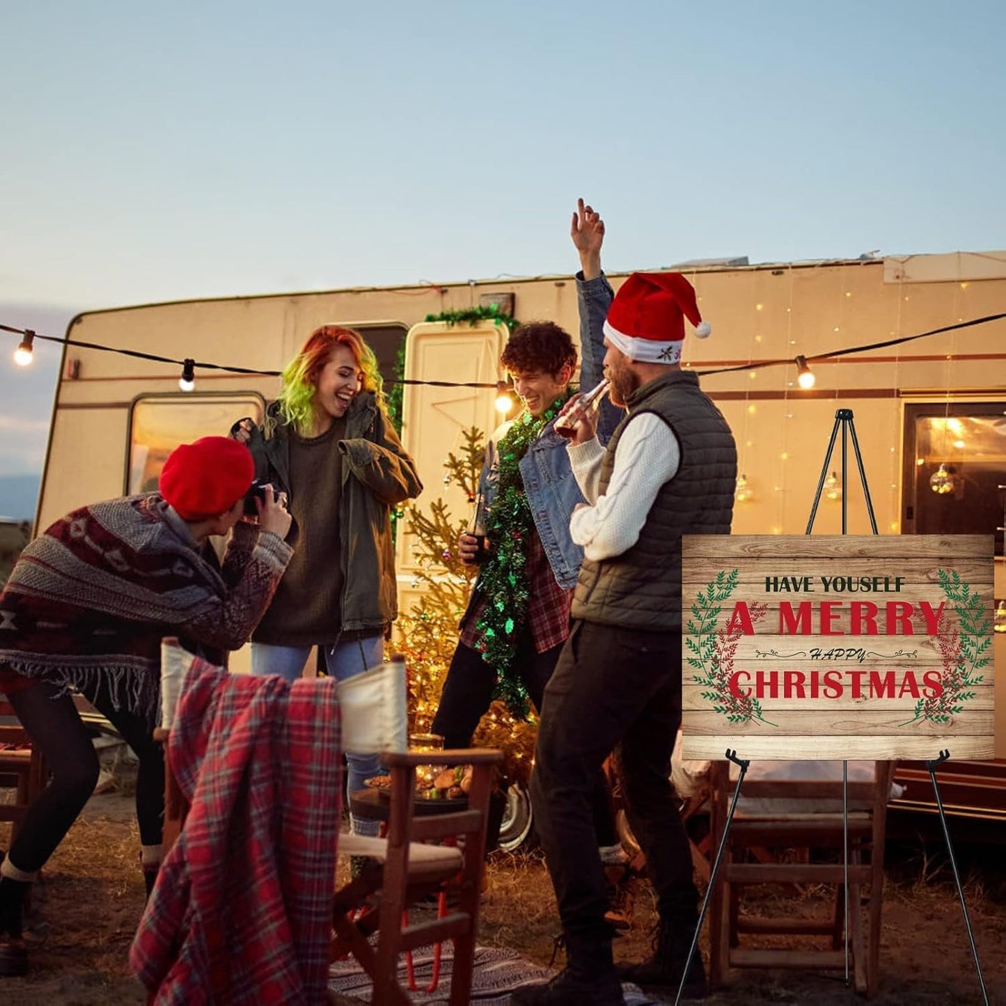 RRFTOK Easel Stand for Sign,63'' Instant Lightweight Portable Ground Easel for Wedding Sign and Poster Display Stand, Metal Tripod with Portable Bag,1-Pack.