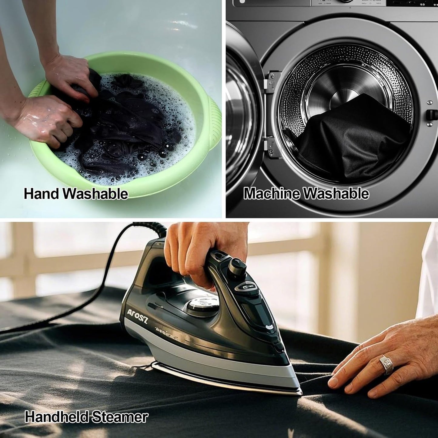 8x10 FT Black Backdrop for Photography, Large Black Screen for Portraits, Background Curtain for Booth Video Film Party, Chromakey High Density Polyester Fabric for Product Shoots