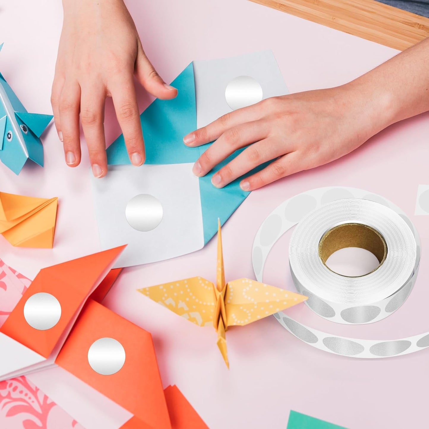 1 Inch Round Color Coding Labels, 1000 Dots Per Roll Sliver Color Coded Dot Stickers, Round Color Dot Labels for Organizing, Filing, and Storage