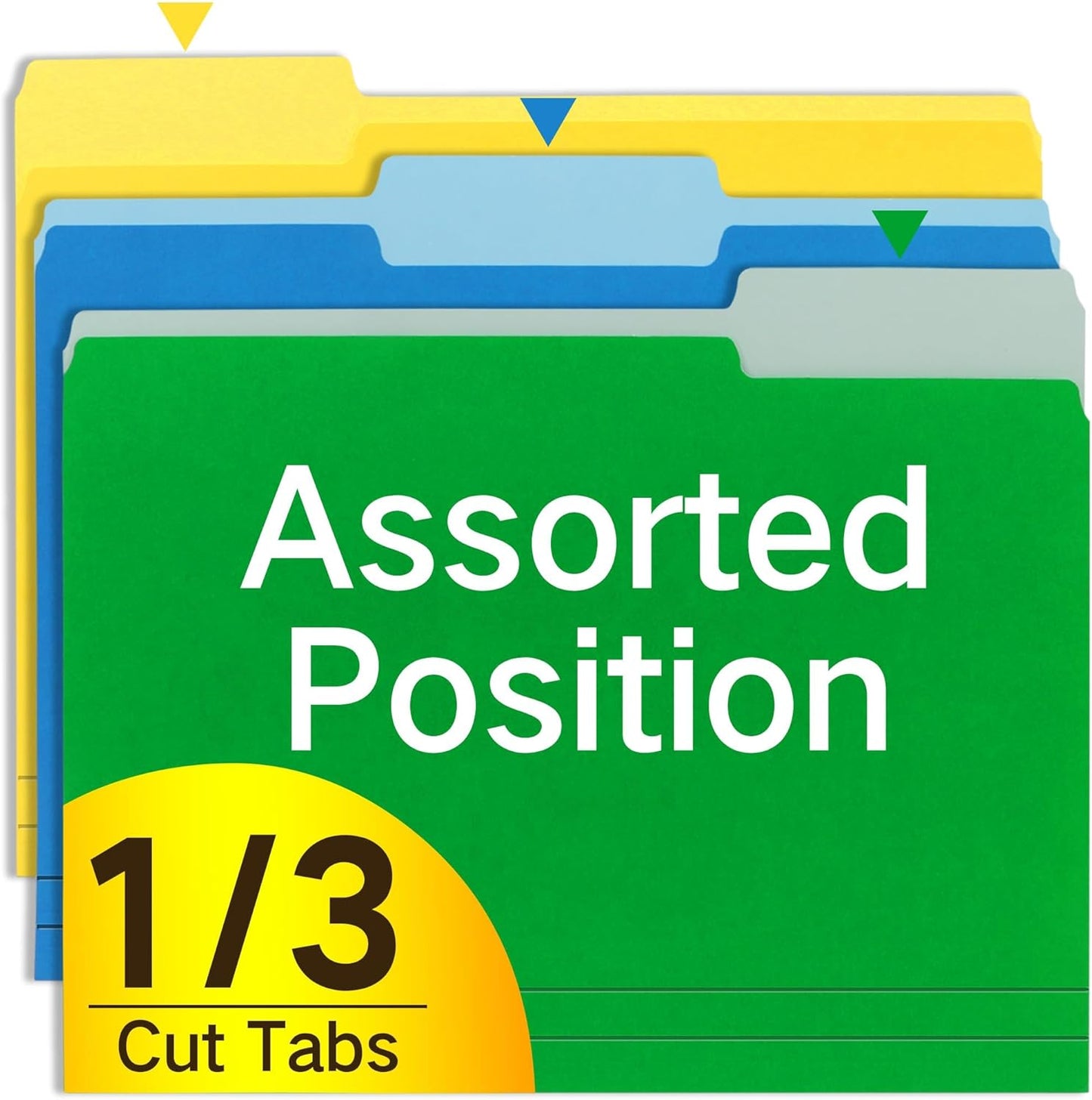 Letter Size File Folders – 1/3-Cut Tab, Durable Colored File Folders for Home, Office, and School Organization, 30-Pack