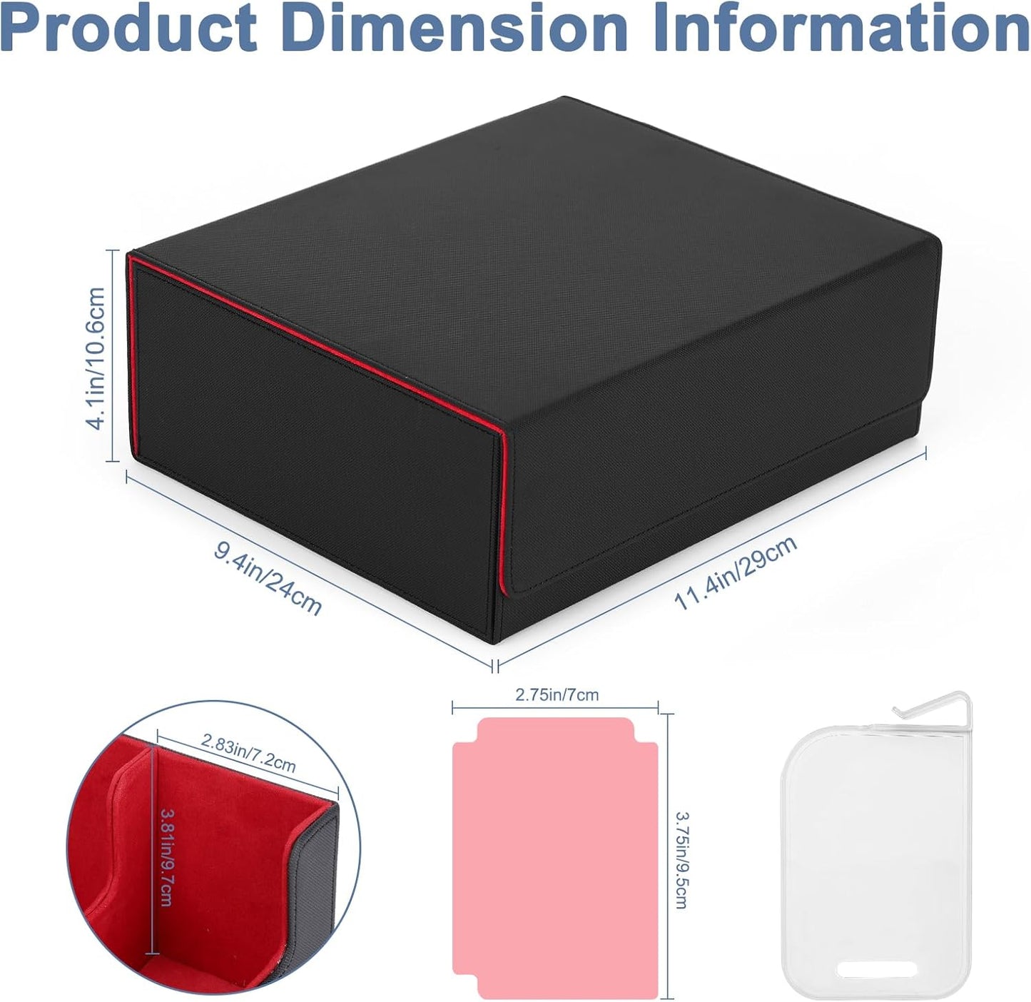 Card Deck Case for Trading Cards 1800+, MTG Card Storage Box, Leather Magnetic Closure Storage Box for Magic Commander, MTG, YuGiOh, PKM and Sports Cards