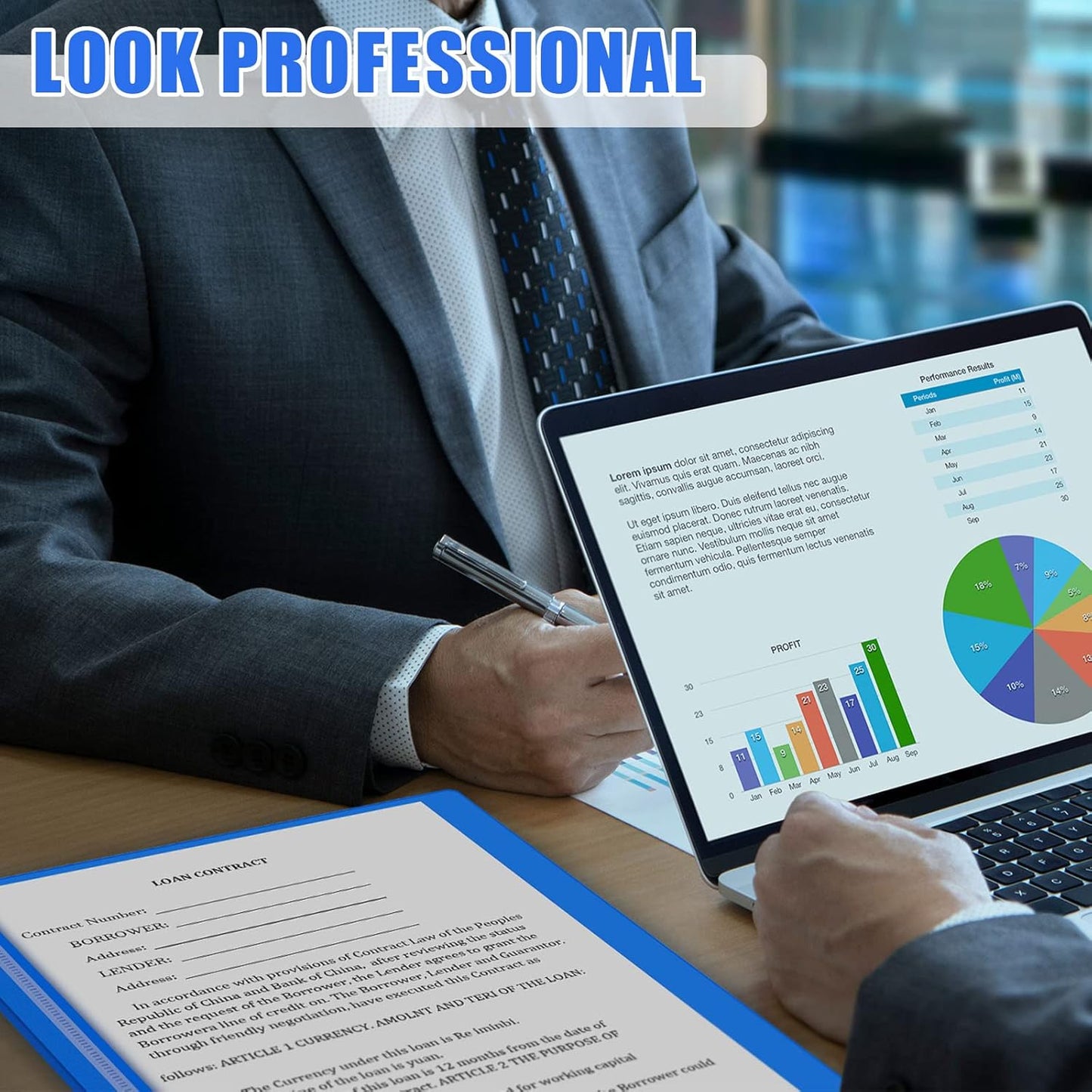 Teling 72 Pack Clear Front Report Covers Bulk Business Report Covers Plastic Presentation Folders Resume Portfolio Folder Paper Binder with 3 Prongs for Presentation Document School Office (Blue)