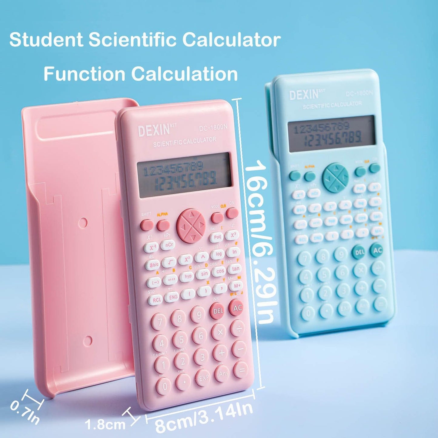 Scientific Calculators for Students, 240 Functions 2-Line Standard Scientific Calculator, Cute School Office Supplies，Math Calculator for School (Pink)