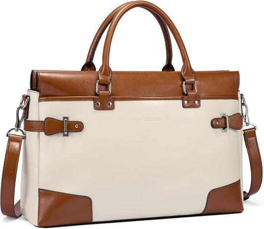 BOSTANTEN Briefcase for Women Leather Laptop Bag 15.6 inch Computer Messenger Office Business Work Tote