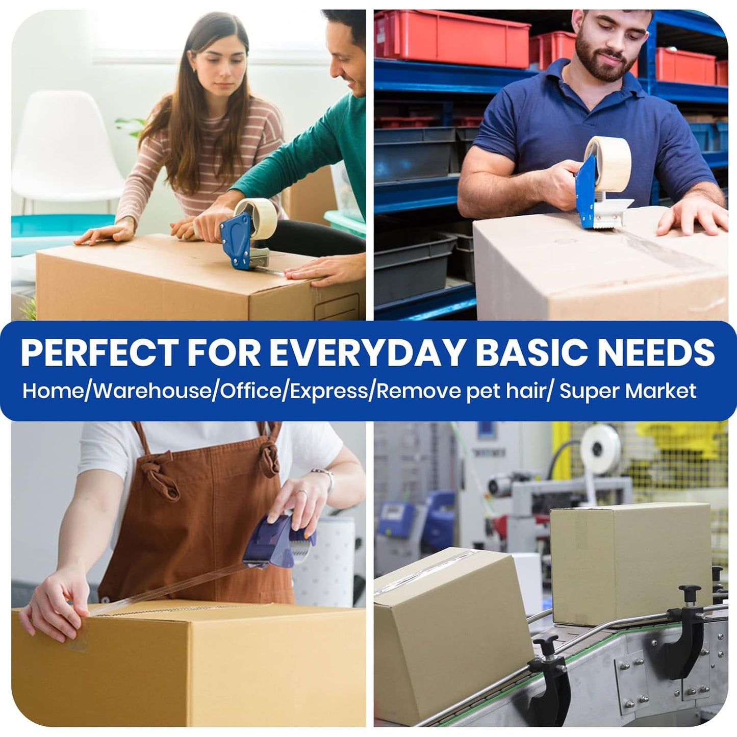 ADHES Packing Tape, 12 Rolls 1.88 inch x 60 Yards Clear Duct Tape 2.7Mil Heavy Duty Shipping Tape for Moving Boxes, Shipping, Mailing