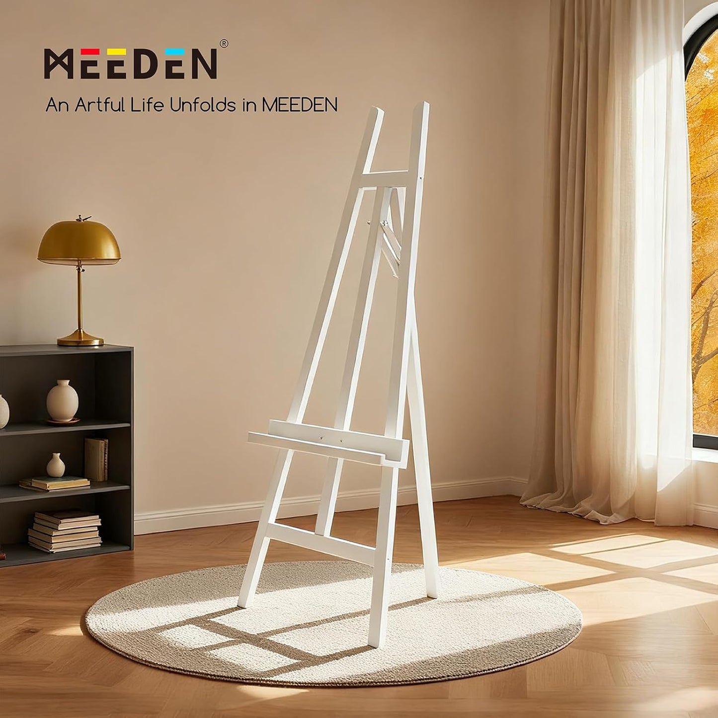 MEEDEN Art Easel Stand for Display: Adjustable Wooden Stands for Sign - A Frame Painting Easel for Canvas up to 60" for Artist Adults Drawing Picture Poster - White