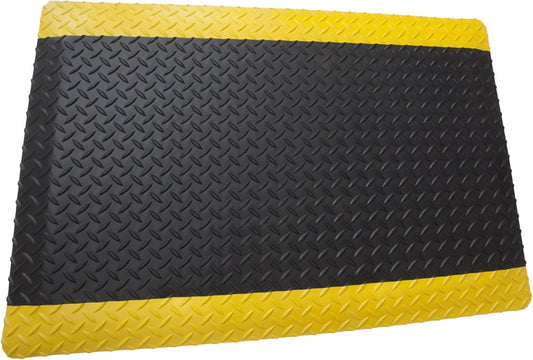 Rhino Mats, American Classic Diamond Anti-Fatigue Mats, Industrial Ergonomic Comfort Standing Mat for Work, Home, Garage, Office, Kitchen or Anywhere (Black/Yellow 1" Thick, 4 FT. x 20 FT.)