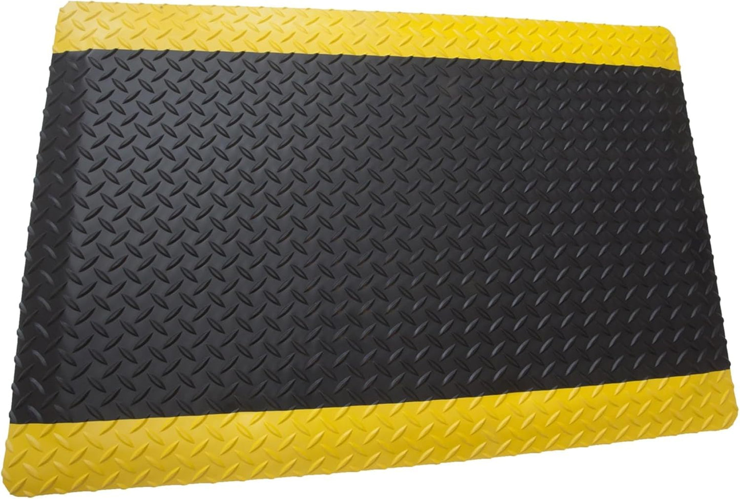 Rhino Mats, American Classic Diamond Anti-Fatigue Mats, Industrial Ergonomic Comfort Standing Mat for Work, Home, Garage, Office, Kitchen or Anywhere (Black/Yellow 1" Thick, 2 FT. x 10 FT.)