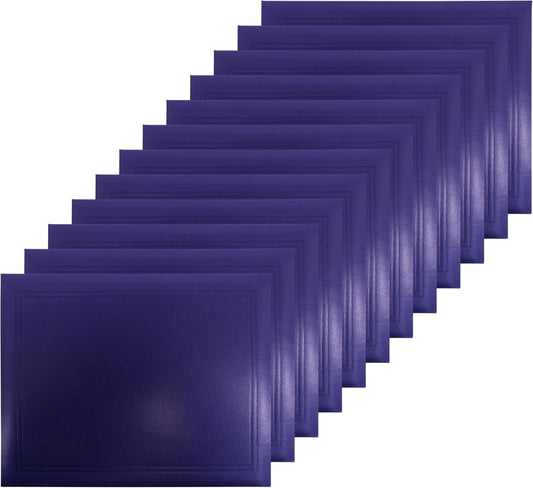 GraduationMall 8.5"x11" Smooth Padded Diploma Cover Certificate Holder Purple,12-Packs