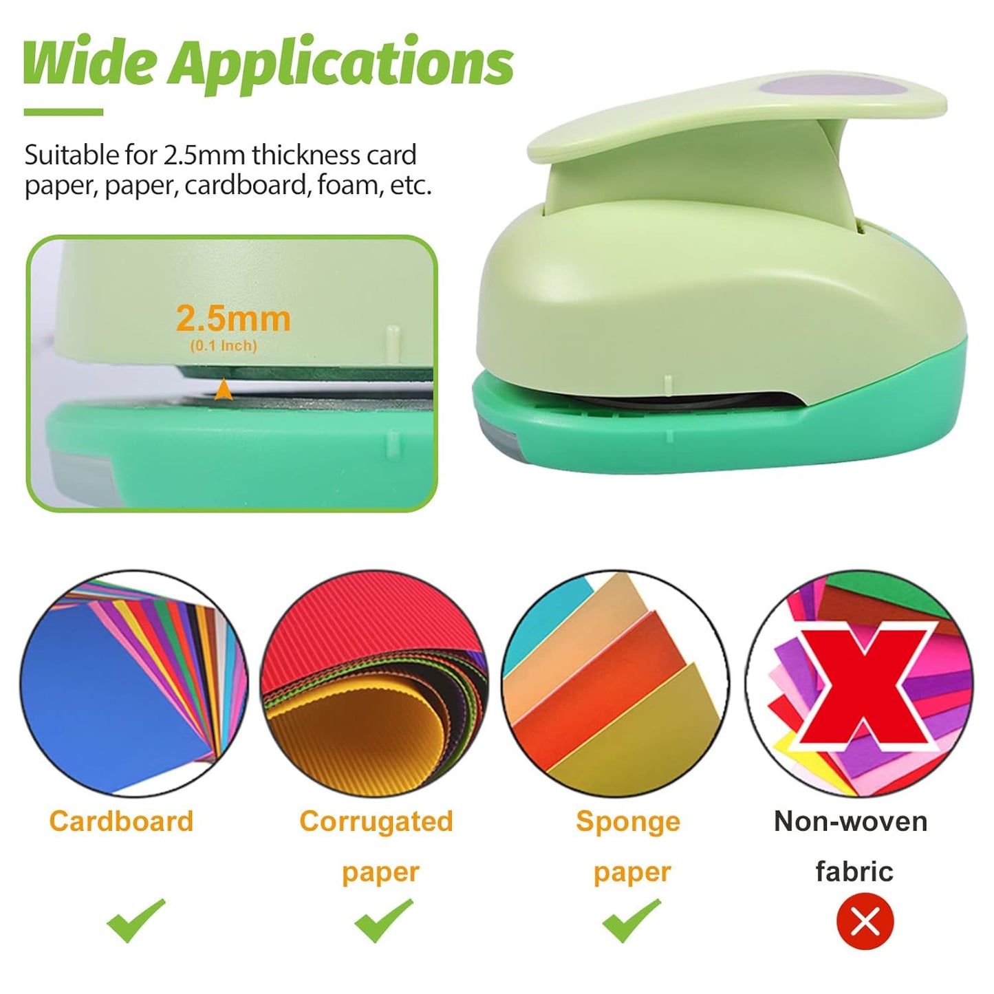 UCEC Circle Cutter, 3 Pcs Circle Punch, Craft Paper Hole Cutter for Crafting, 3/8 5/8 1 Inch Hole Punch for Paper Crafts