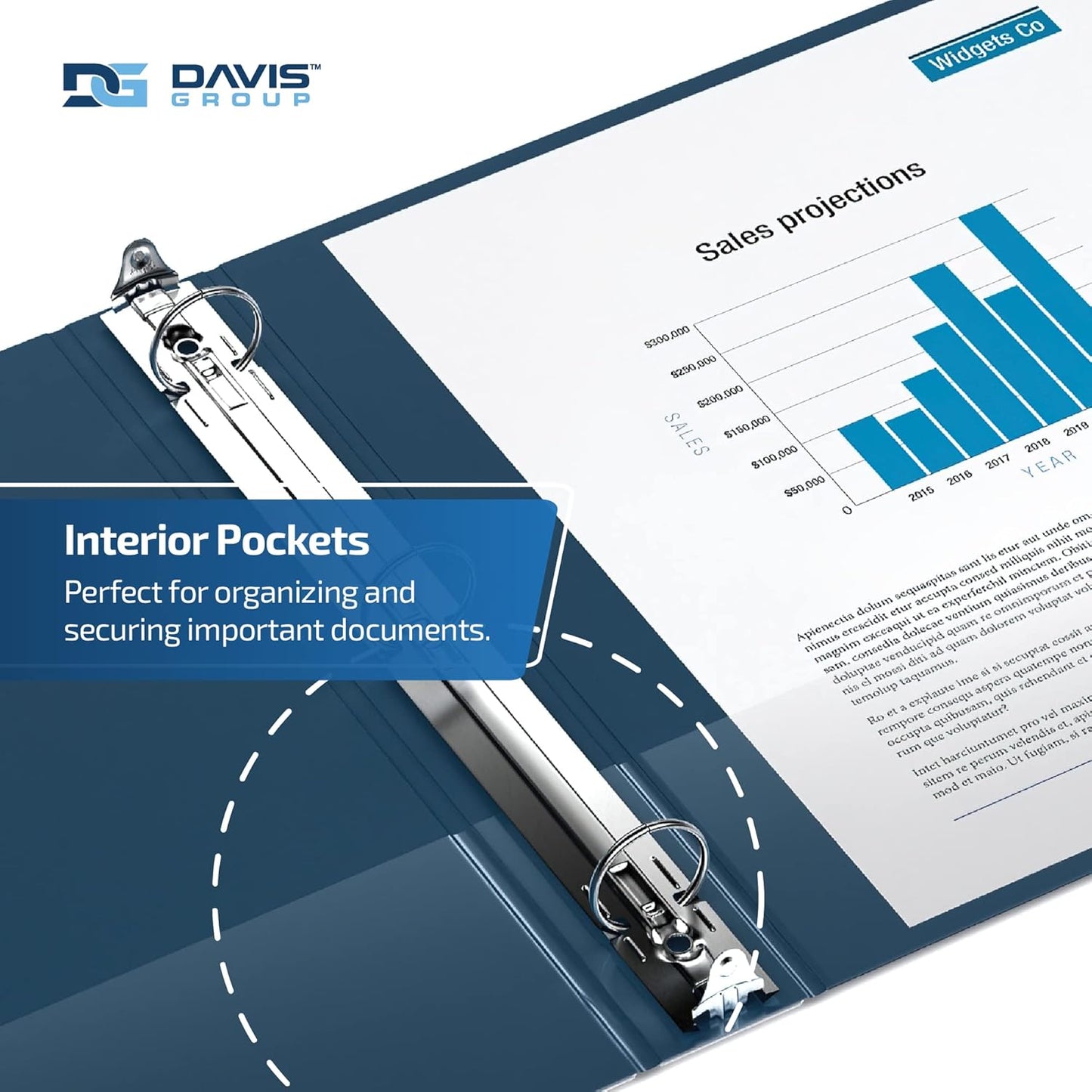 Easyview Premium 3-Ring Binders with Clear-View Covers and Round Rings, Binders for School or Office, 1 Inch, Pack of 6, Navy Blue