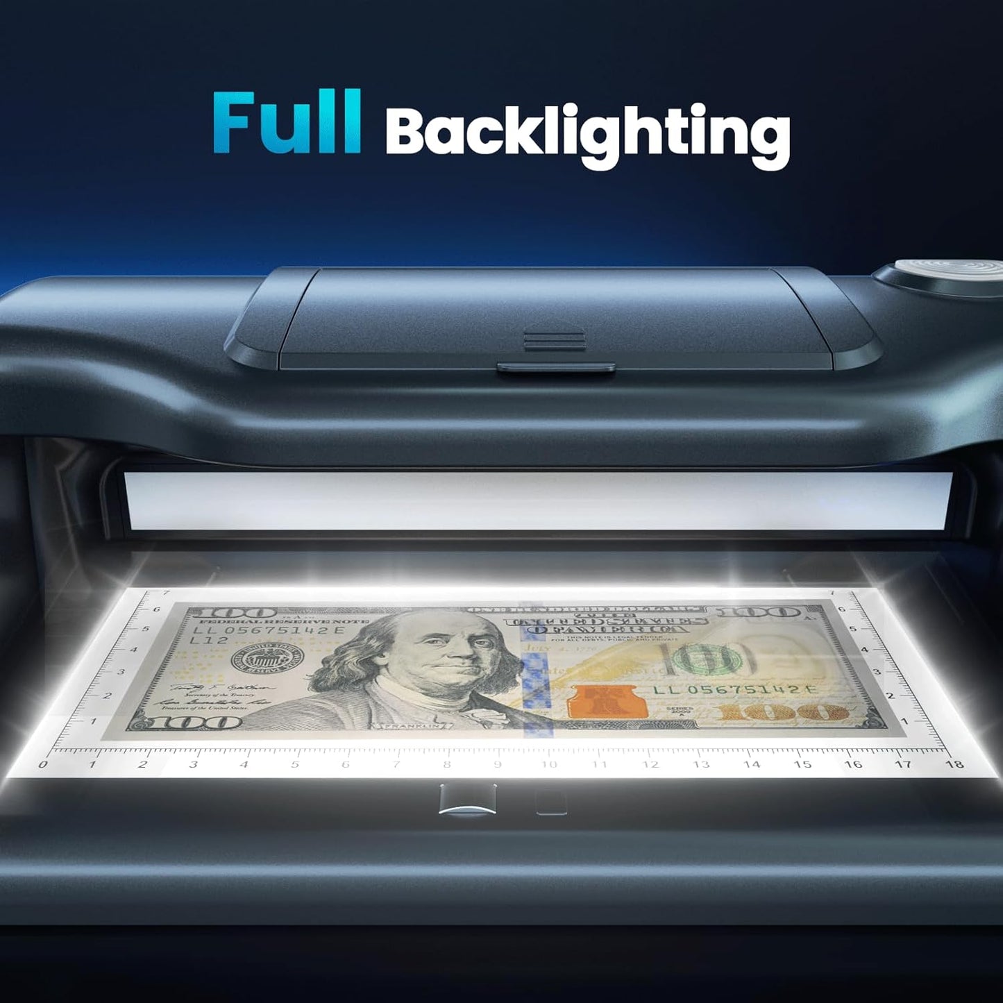Aneken AL-18 Counterfeit Bill Detector with Dual LED UV Light, Counterfeit Money Detector Machine with 10x Magnifying, Bill & Money Checker Machine, 6 Detection Modes for IDs, Cards & All Currency