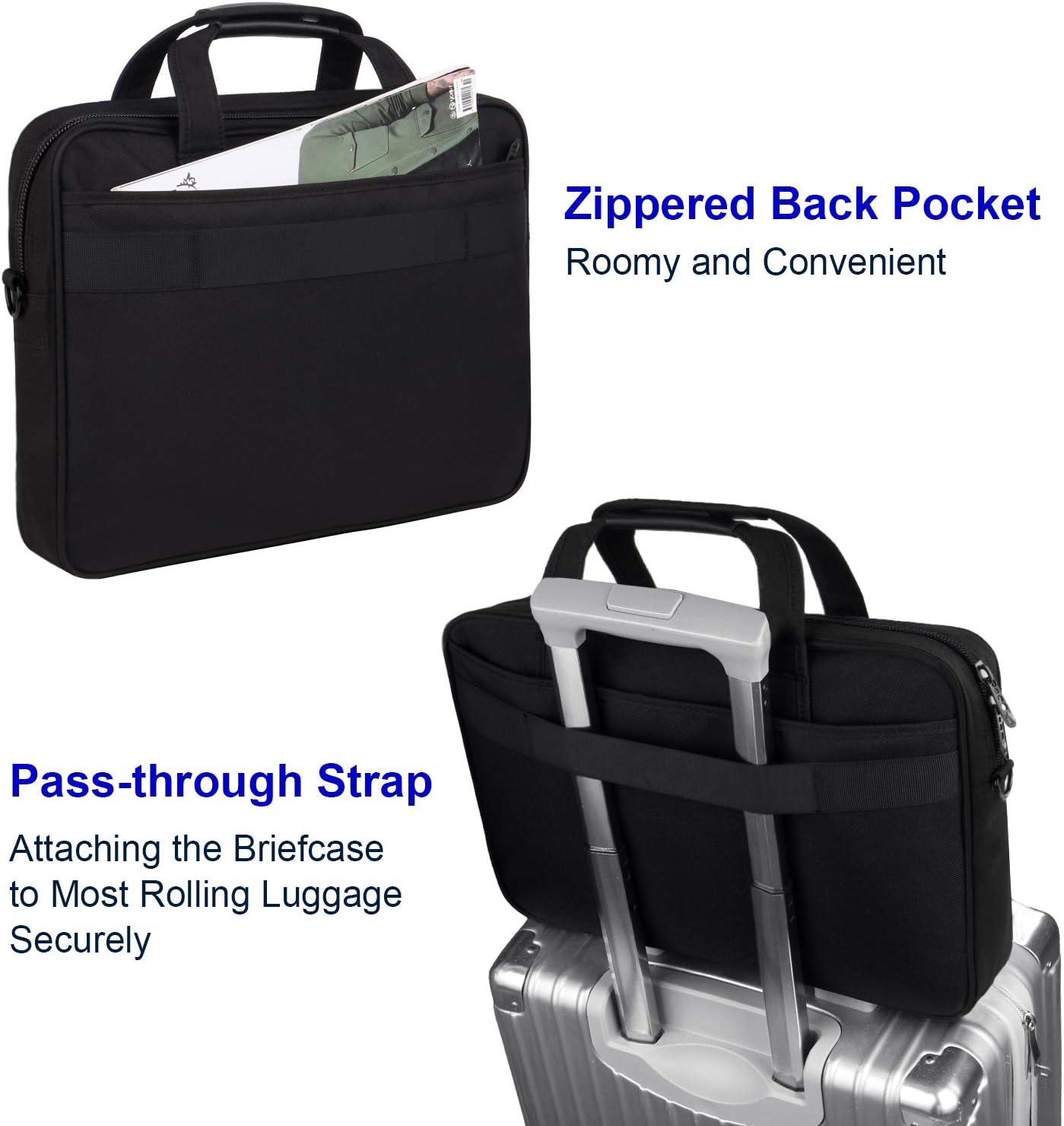 Taygeer 17 inch Laptop Bag, Professional Business Office Briefcase for Men Women, Premium Water Resistant Carry On Laptop Case Shoulder Messenger Bag Fits 15.6 17 Inch Notebook/Computer, Black