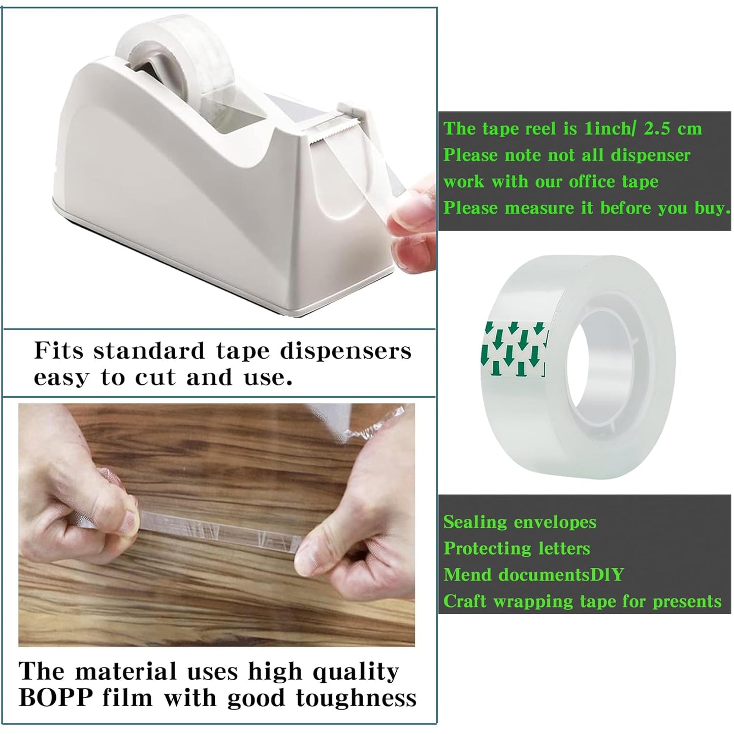 12 Rolls Transparent Tape Refills Rolls Each Rol 1 inch Corel 3/4 x 980 Inches,for School,Office, Home.