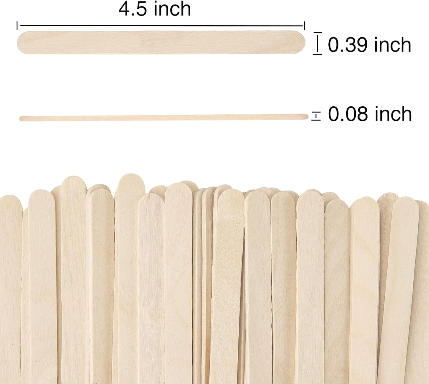WISYOK 2400 Pcs Wooden Popsicle Sticks for Crafts, 4.5 Inch Wooden Craft Sticks, Lollipop Sticks, Treat Sticks Ice Cream Sticks for Creative Designs or DIY Craft, Home Art Projects