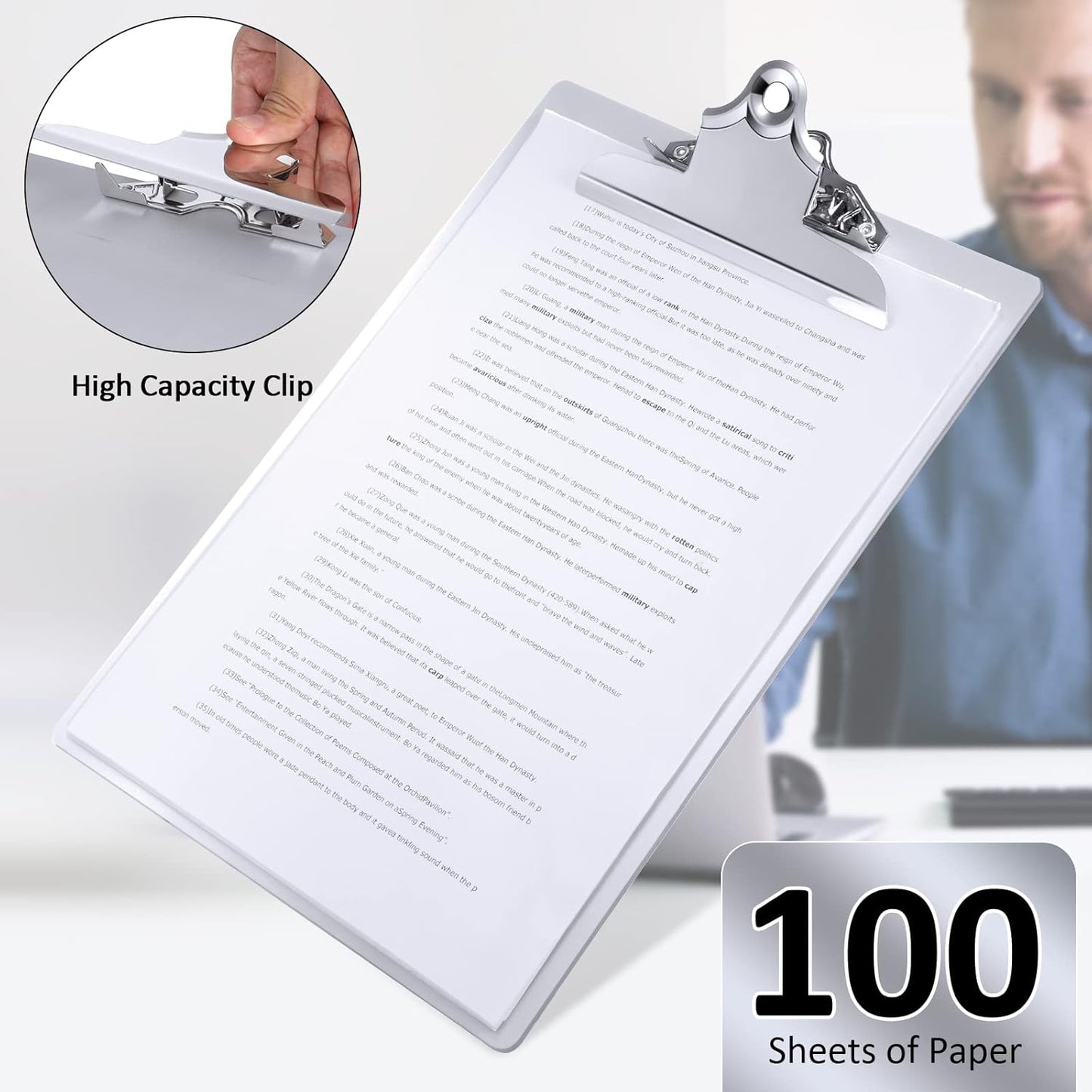 4 Pcs Metal Clipboard Heavy Duty Aluminum Clipboards 12 x 9 Inch Metal Clip Board with Low Profile Clip A4 Letter Size Document Holder for Office School Medical Jobsite Laboratory