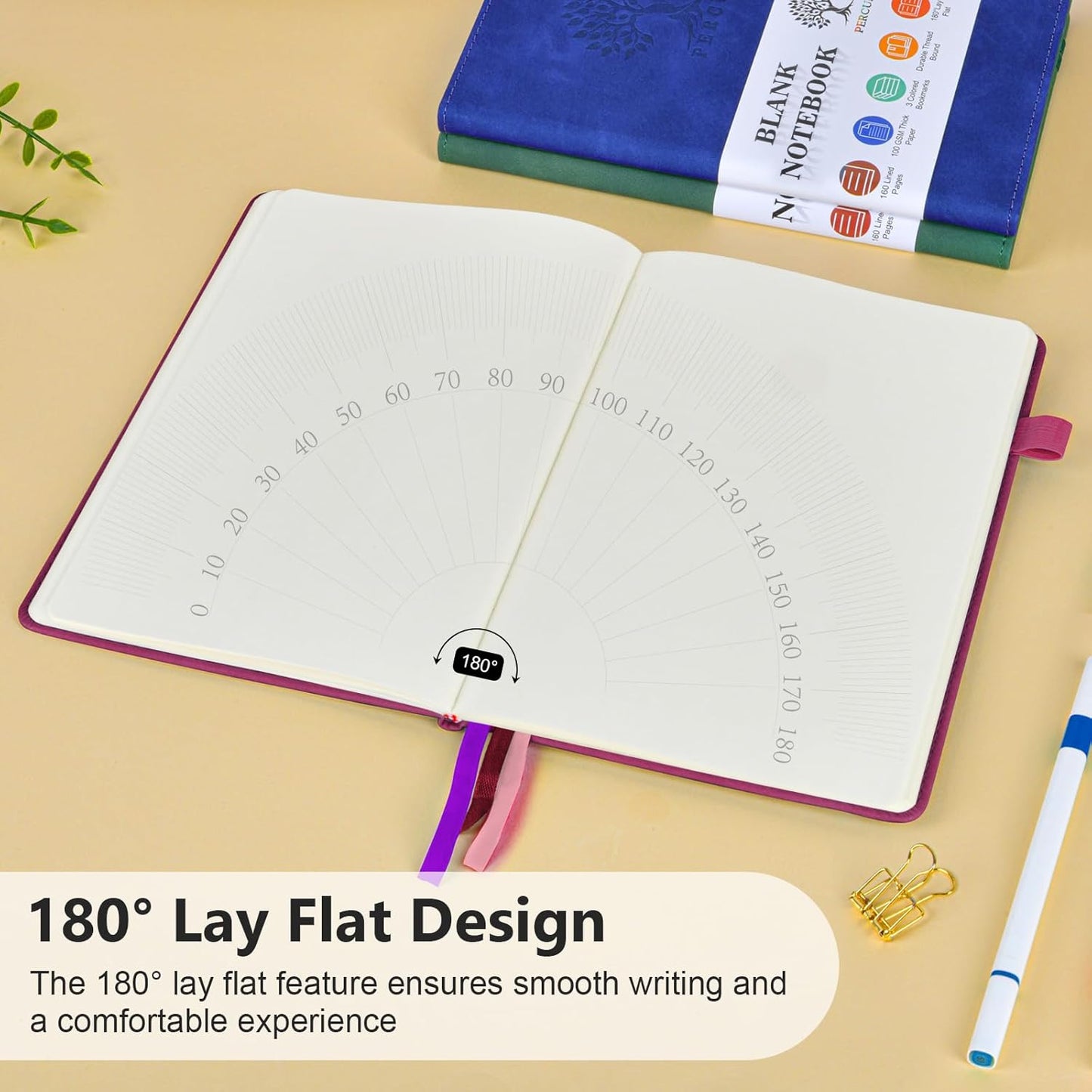 Blank Journal Ntebook for Men & Women, 160 Pages Blank Journals for Writing, Drawing,Sketch Book,5.9" x 8.5" Leather Sketchbook, Unlined Notebook for Work, School, Art - Burgundy