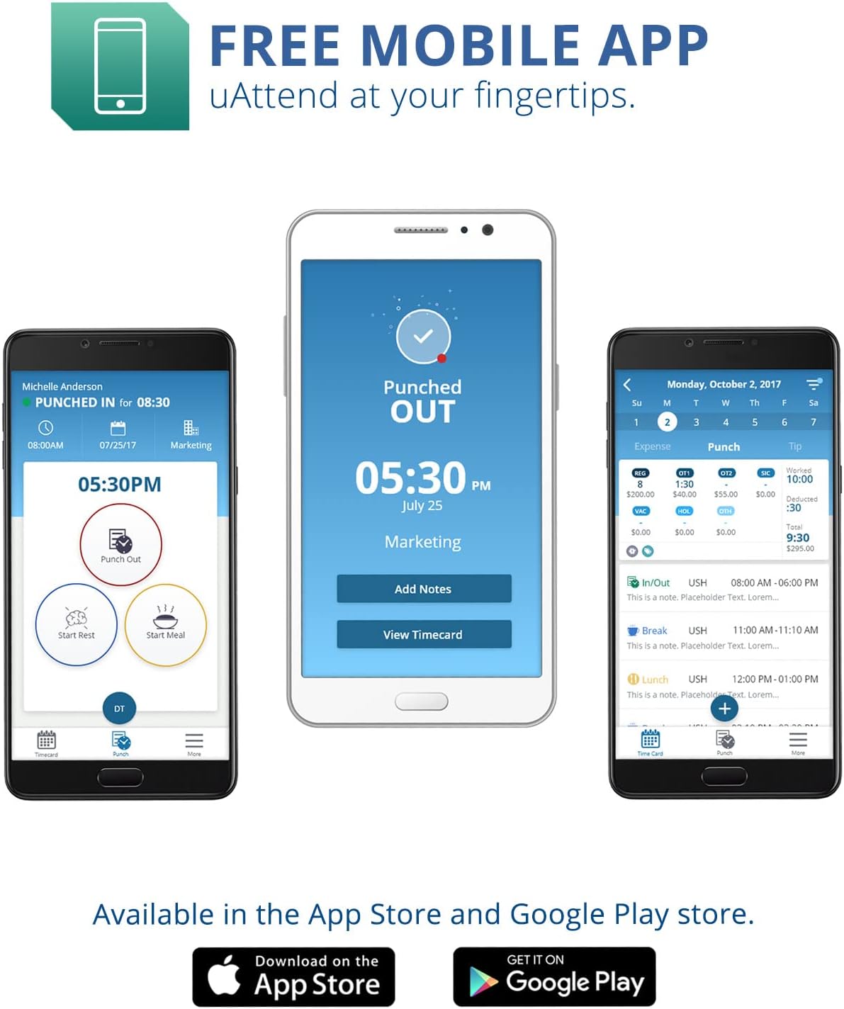 uAttend BN6500 Biometric Fingerprint Time Clock System for Small Business with WiFi and Cloud-Based Employee Timecards