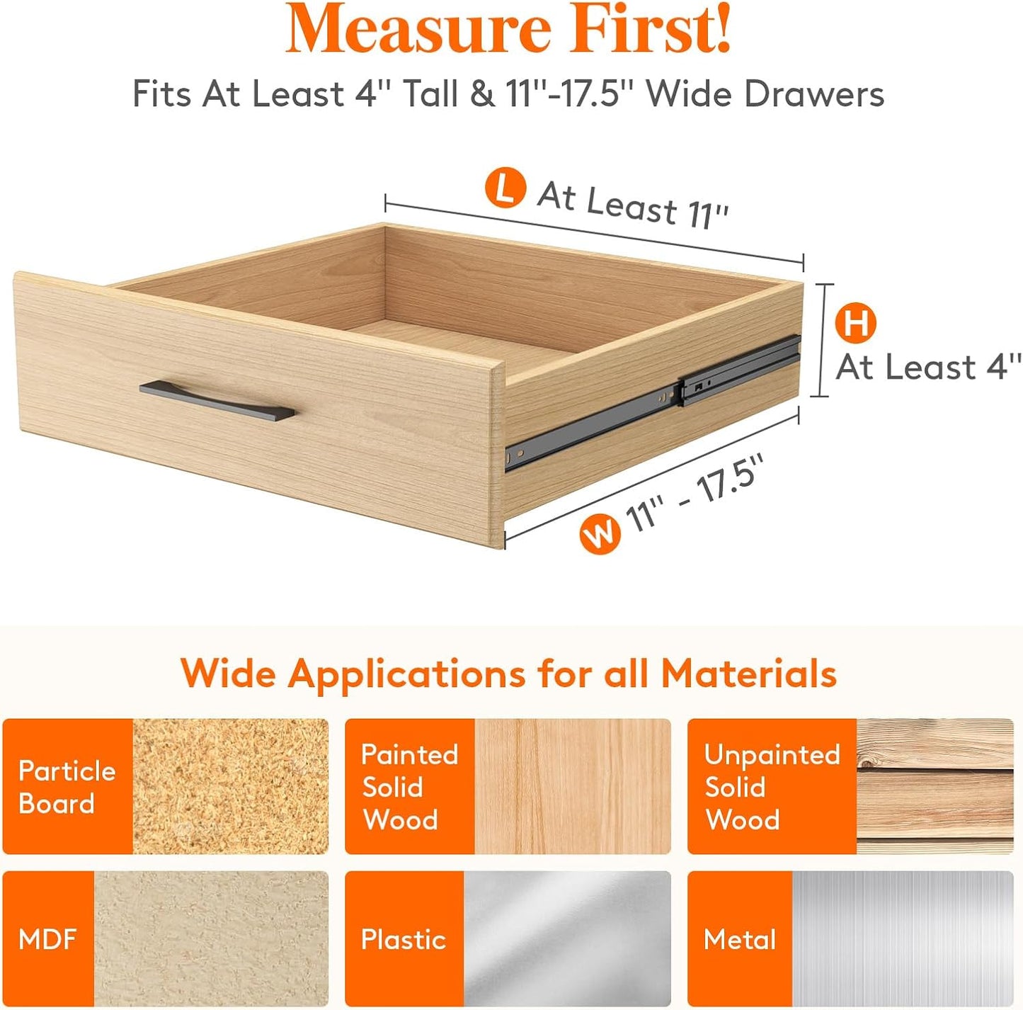 Lifewit 6 Pack Drawer Dividers 4" High, 11-17" Adjustable Clothes Organizers, Expandable Dresser Separators in Bedroom/Bathroom/Kitchen/Office, White