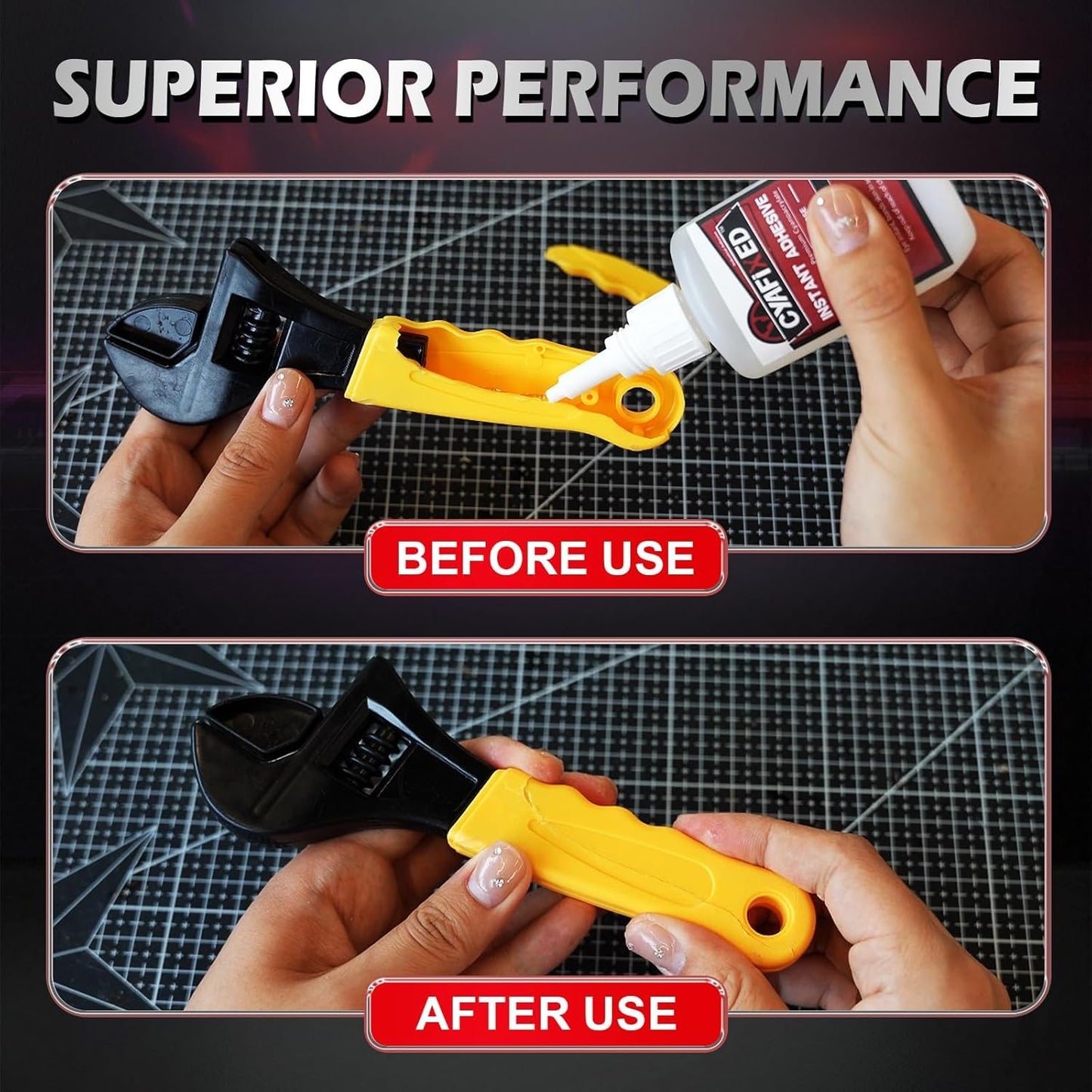 Super Glue Liquid, Instant Clear Cyanoacrylate Thick Viscosity Adhesive, Food Safe CA Glue for Shoe Sole Repair Leather Ceramic Plastic Glass Metal Wood Aquarium Porcelain Rubber Pottery Model Craft