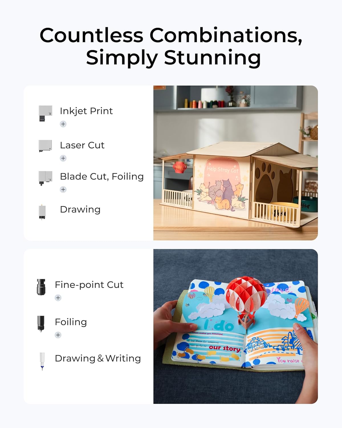 xTool M1 Ultra Laser Cutter and Engraver Machine, 4-in-1 Craft Machine with 10W (10000mW) Class I Laser Engraver, Inkjet Printing, Blade Cutting, Pen Drawing, Use on 1000+ Materials - Premium Bundle