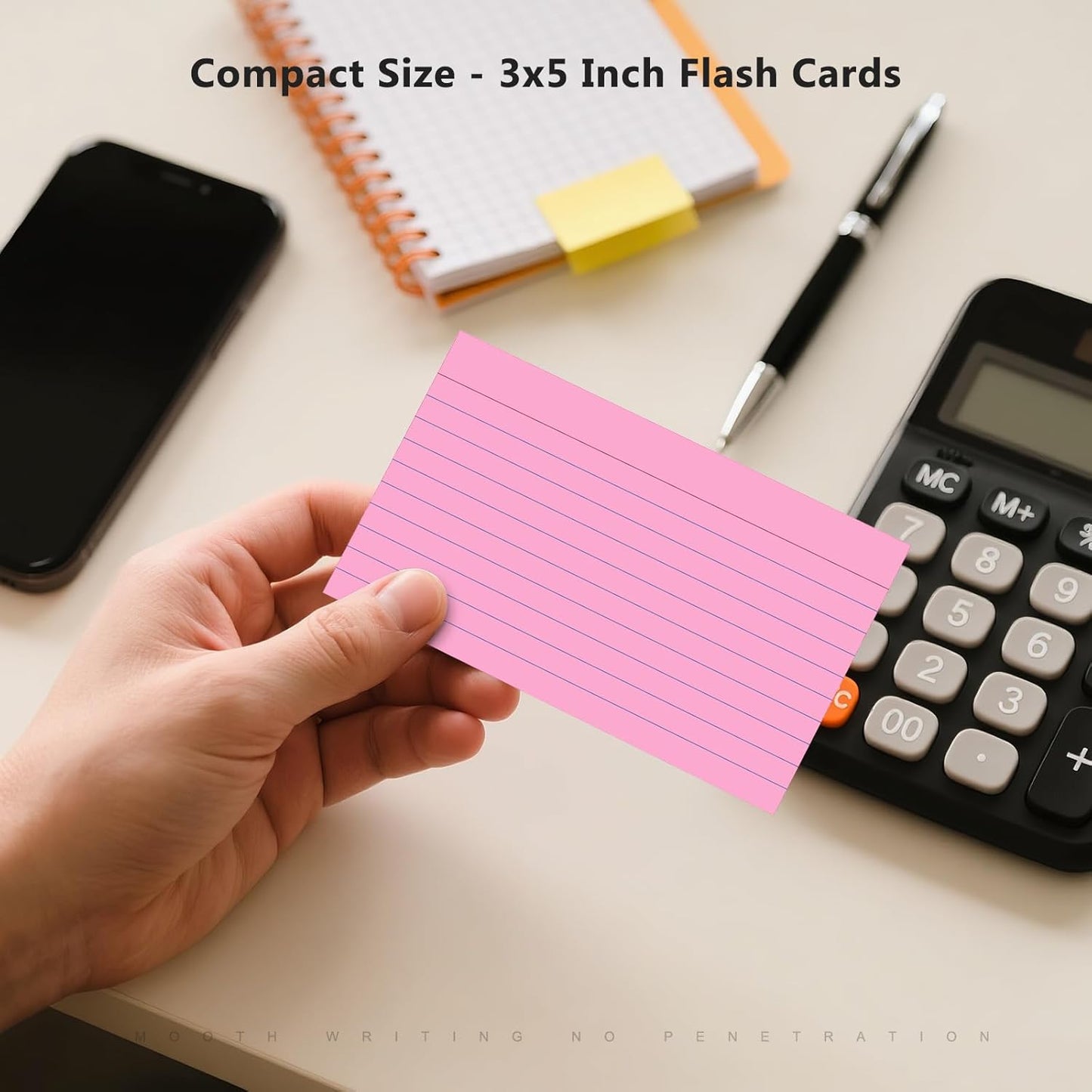 600 Count Index Cards 3 x 5 Inch Colored Lined Flash Cards Ideal for Studying and To-do-List, Portable Note Cards Taking for Students and Teachers, Flash Card Styled for Home, Office or School Use