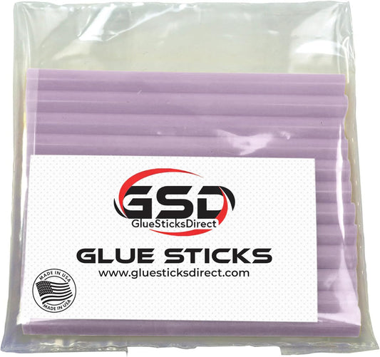 Mini Size Hot Melt Glue Sticks for Glue Gun - Bulk 4in Pastel Violet Glue Sticks - Great for Art Craft Repairs & Compatible w/Most Glue Guns - 5/16" X 4" (24 Sticks) - Made in USA
