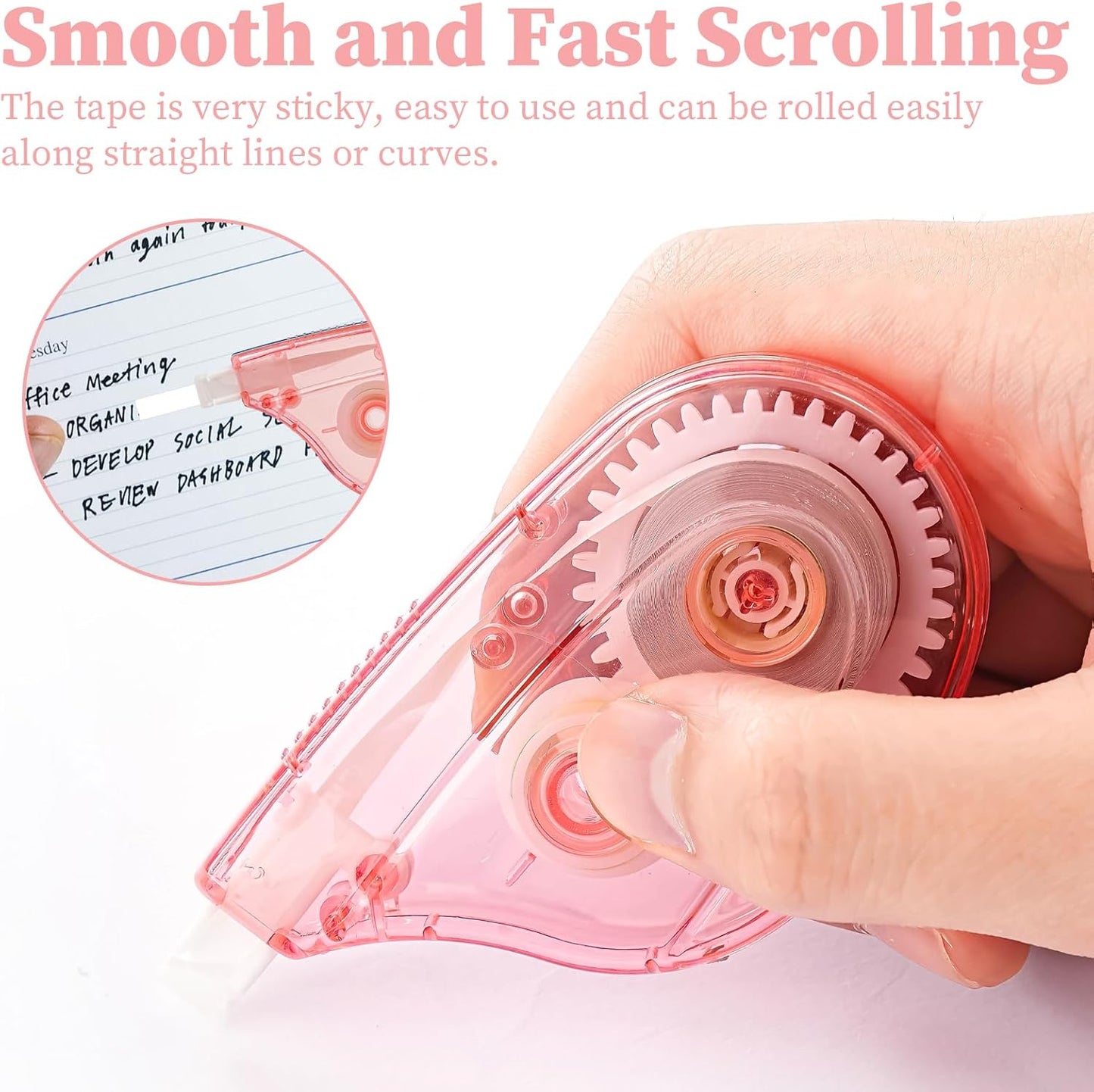 White Correction Tape Whiteout Correction Tape - Easy to Use, Instant Correct Wrong Writing at Anytime, Writing Supplies for Office and School - 12 Packs