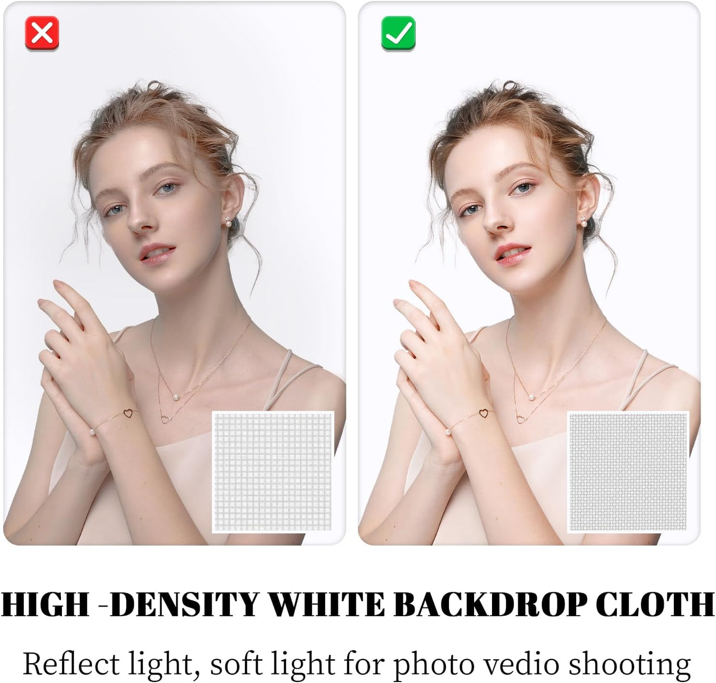 BEIYANG 10 X10 FT White Backdrop Screen for Photography, Background Cloth for Soft Light, White Backdrop Curtain for Portrait Product Photoshoot Screen Video Recording Parties