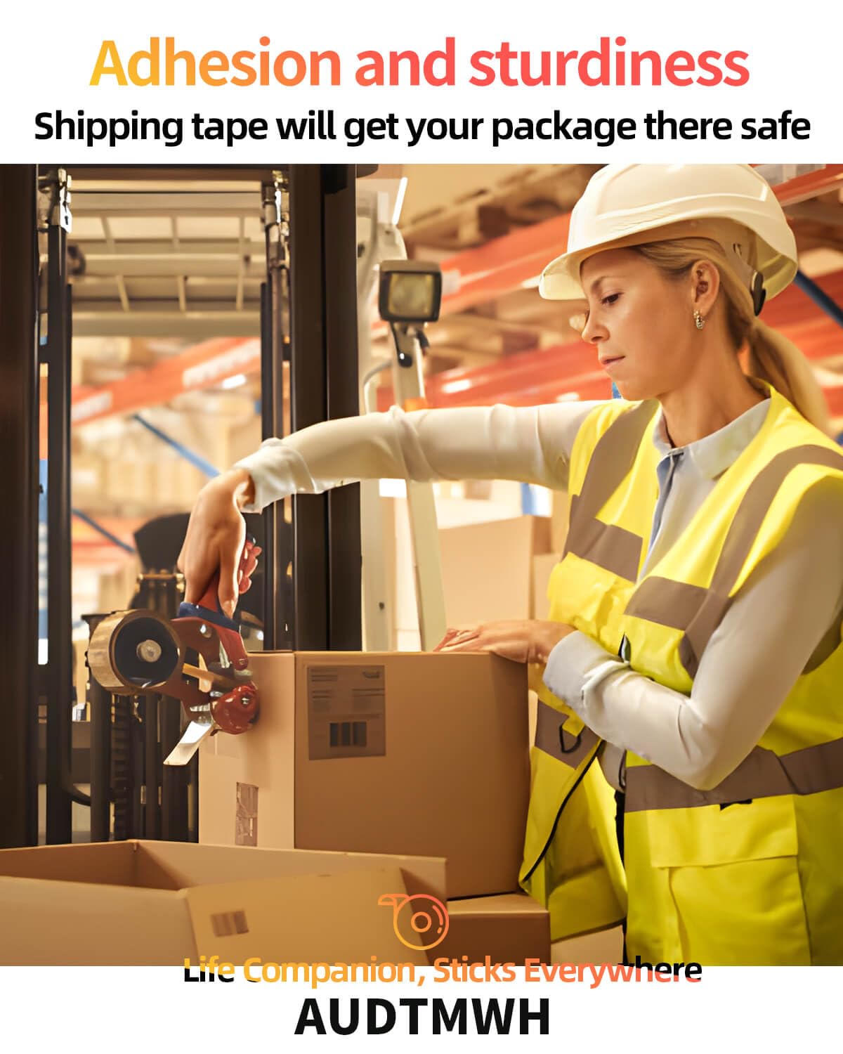 Packing Tape with Dispenser, Clear, Heavy Duty Packaging Tape Designed for Moving, Packing, Shipping and Mailing, 1.88" x 48 Yds, 2 Rolls w/1 Dispenser