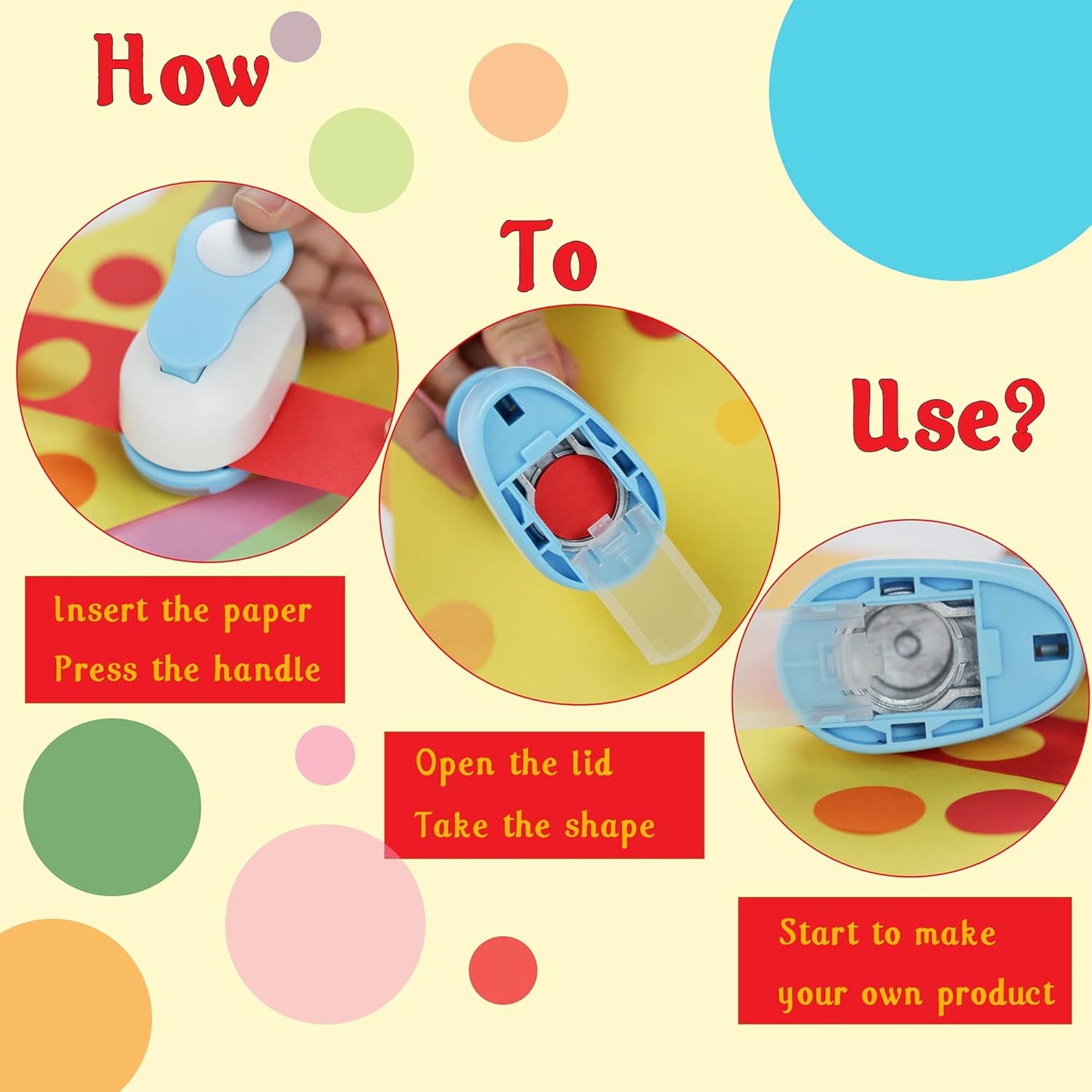 Circle Hole Punch for Craft Sizeout 1inch, Paper Punch Shapes, Craft Lever Punch Handmade Paper, Tool Circle Punch for Scrapbook, Festival Cards, DIY Arts