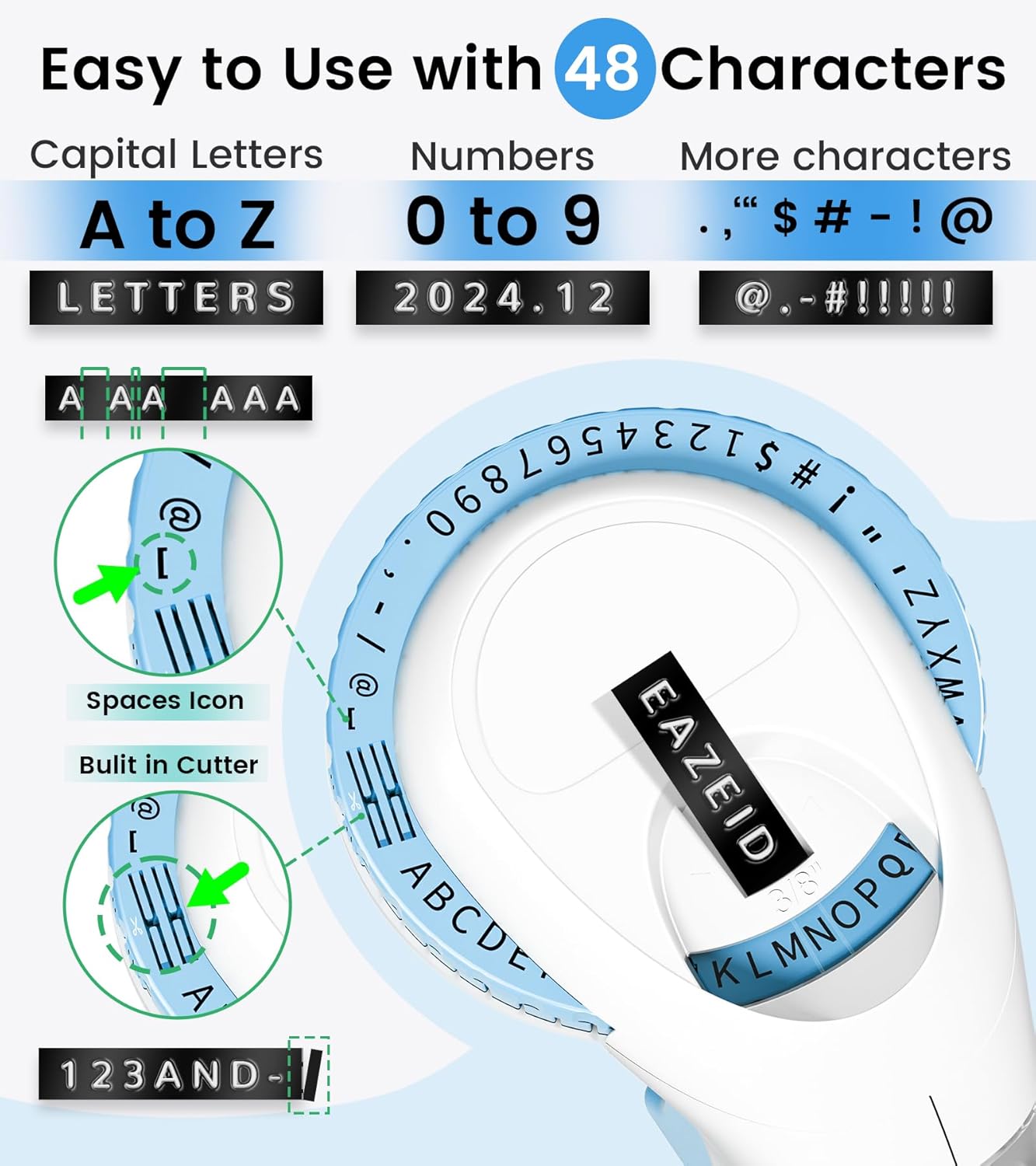 Label Maker Machine with Tapes Embossing, 3D Embossed Label Maker Vintage, Retro Embosser Manual Labeler Machine with 3Rolls Embossing Labels-Waterproof, Old School Labeler for Home Kitchen Office DIY