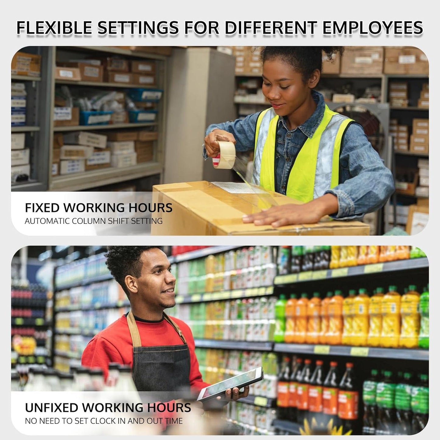 OFFNOVA Thermal Time Clock for Employees Small Business, No Ink Ribbons or Network Needed, in/Out Time Attendance Machine with 50 Time Cards