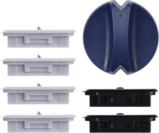 6-Pack Trimmer Replacement Blades for Fiskars Paper Trimmer, Replacement Blade for All Series of Fiskars/Portable&Precision Trimmer,Arts and Crafts,4 Cutting&2 Scoring Blades,a Slider,Blue