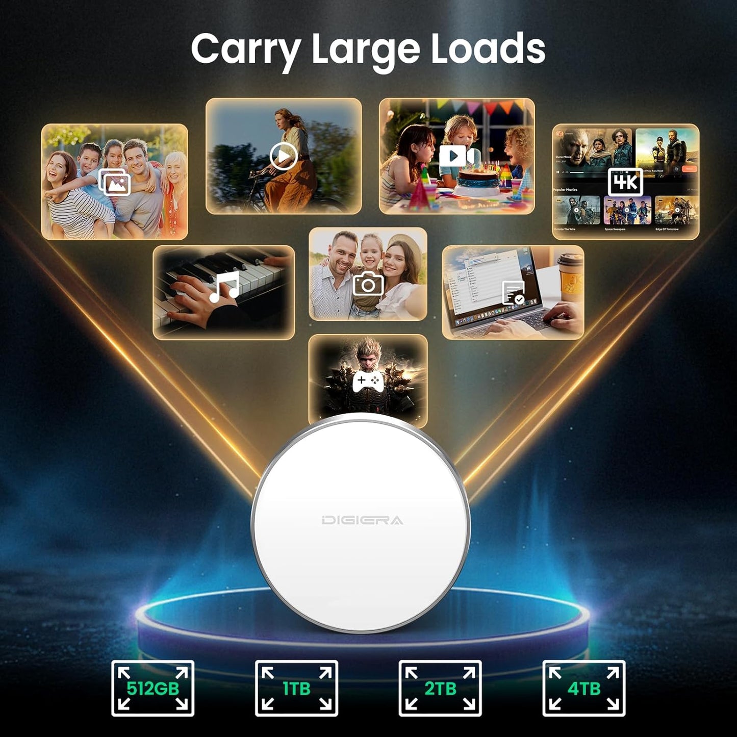 2TB Magnetic Portable SSD, External Solid State Drives with USB-C 3.2 Gen 2x2, Speed Up to 2000MB/s, Compact & Durable, Compatible with iPhone 15/16 Series and Other USB-C Devices, White