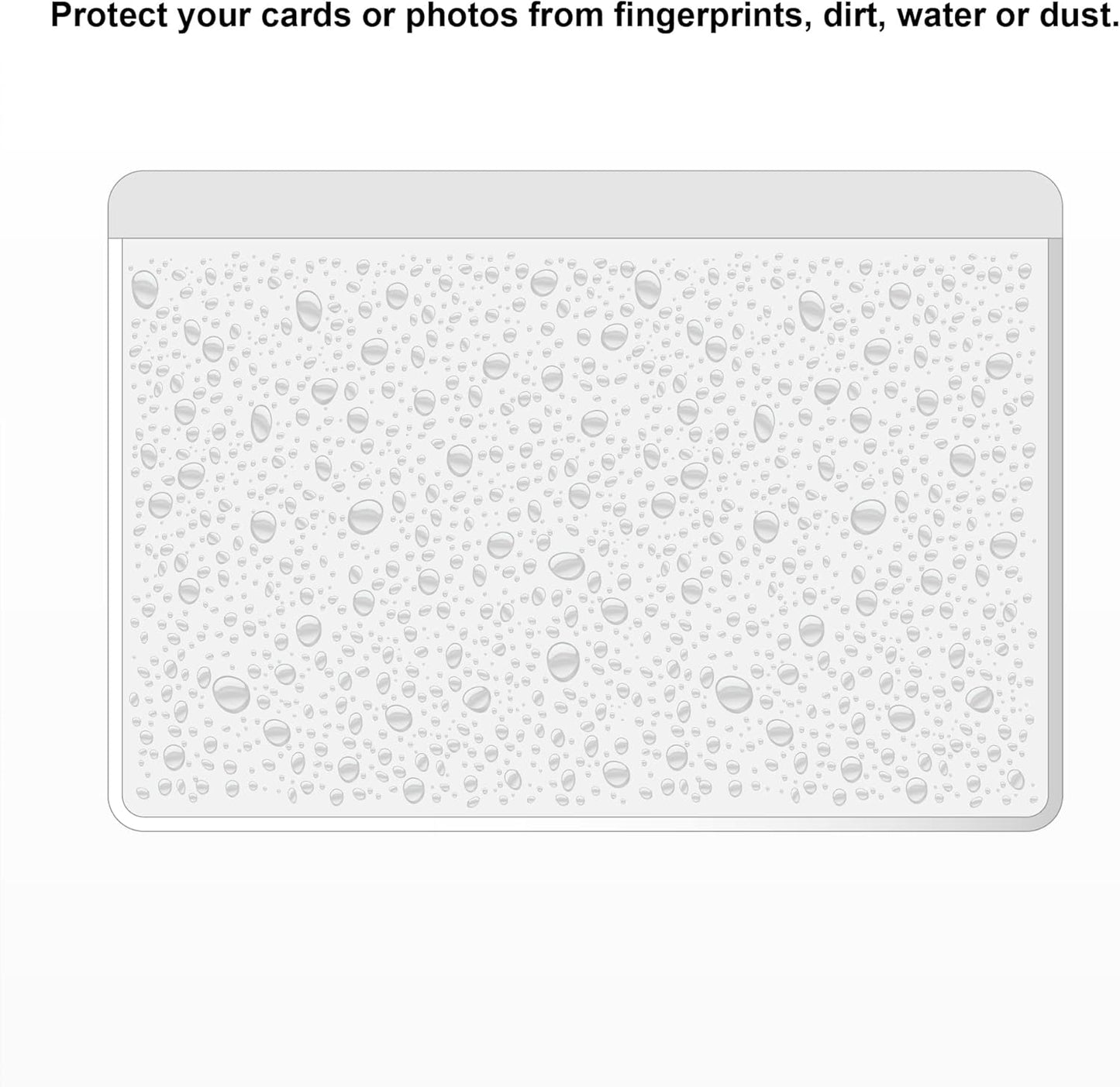 Clear Adhesive 5" x 7" Index Card Pockets with Top Open for Loading, 50 Pack, Plastic Labels Holders for Storage Bins and Library Card, Organizing and Protecting Your Index Cards or Photos