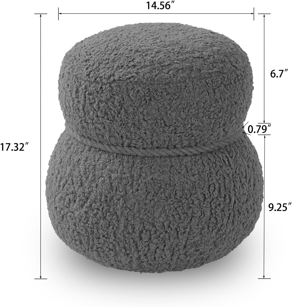 MEETAKING Small Round Foot Stool, Teddy Fabric Footrest Ottoman Stool with Non-Skid Legs, Modern Footstools Step for Couch, Desk, Office, Living Room (Light Brown)