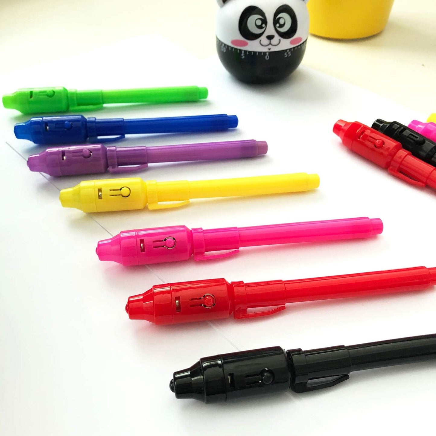 SCStyle Invisible Ink Pen 60Pcs Spy Pen with UV Black Light Magic Spy Marker Kid Pens for Secret Message and Birthday Party,Writing Secret Message for Easter Day Halloween Christmas Party Bag Gift