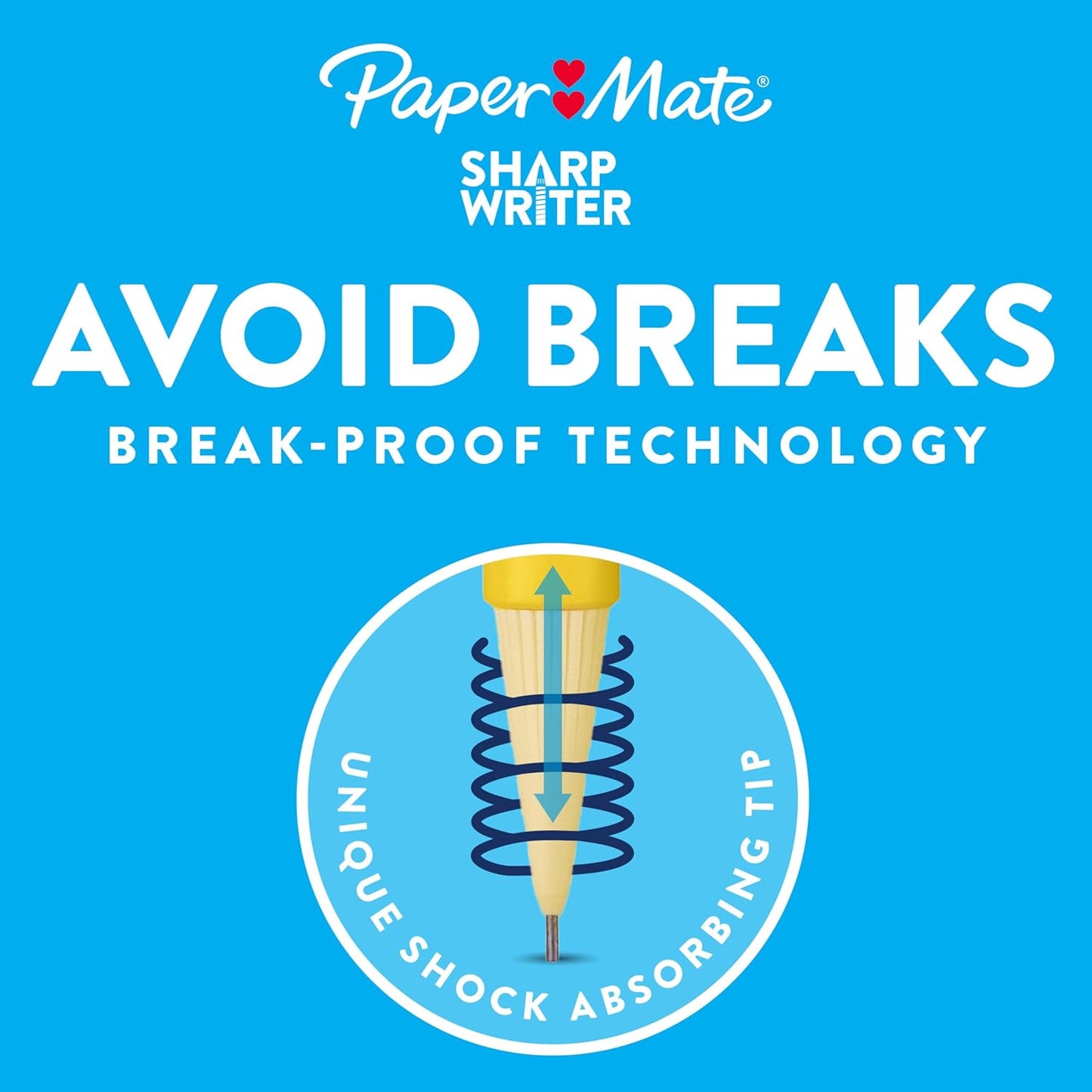 Paper Mate SharpWriter Mechanical Pencils | 0.7 mm #2 Pencil | Pencils for School Supplies, Yellow, 36 Count