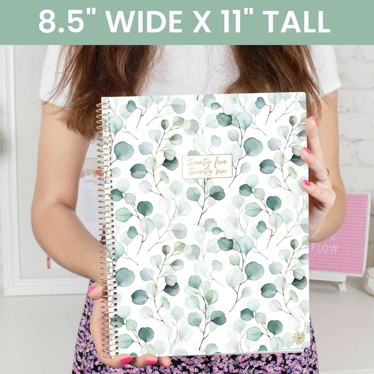 bloom daily planners 2025-2026 (8.5" x 11") Academic Year Day Planner (July 2025 - July 2026) - Weekly & Monthly Dated Agenda Organizer with Stickers & Tabs - Boho Greenery