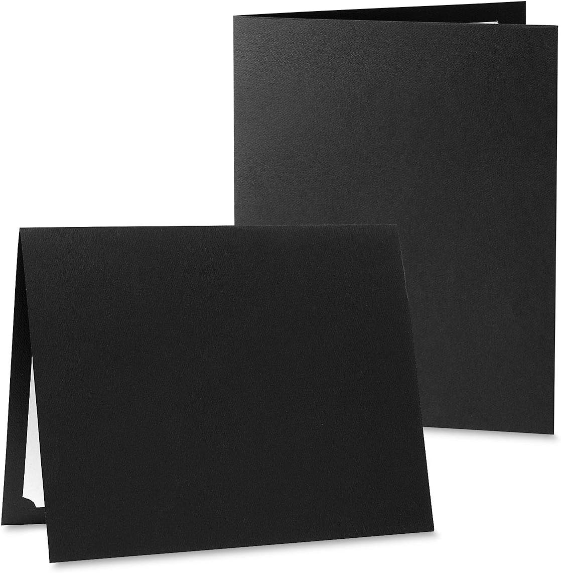 Plain Black Certificate Folders - Pack of 10, Linen Cover 80 lb. Stock, Folded, Die-Cut Corners, for Office, Business Awards, Graduation, School Diploma Holder, 9-1/2" x 12"