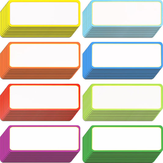 Leinuosen 80 Pack Magnetic Dry Erase Labels 3.2 x 1.2 Name Plate Tags Flexible Reusable Magnetic Label Stickers for Classroom Office Home Whiteboards Refrigerator Locker Shelf Crafts