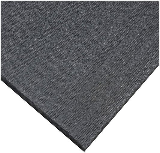 Notrax 410 Airug® 27" x 3' x 3/8" Anti Fatigue Mat, Enhanced Slip Resistance with Beveled Edges and Ribbed Surface, Ideal for Industrial and Commercial Workplaces, Black, 410S3273BL