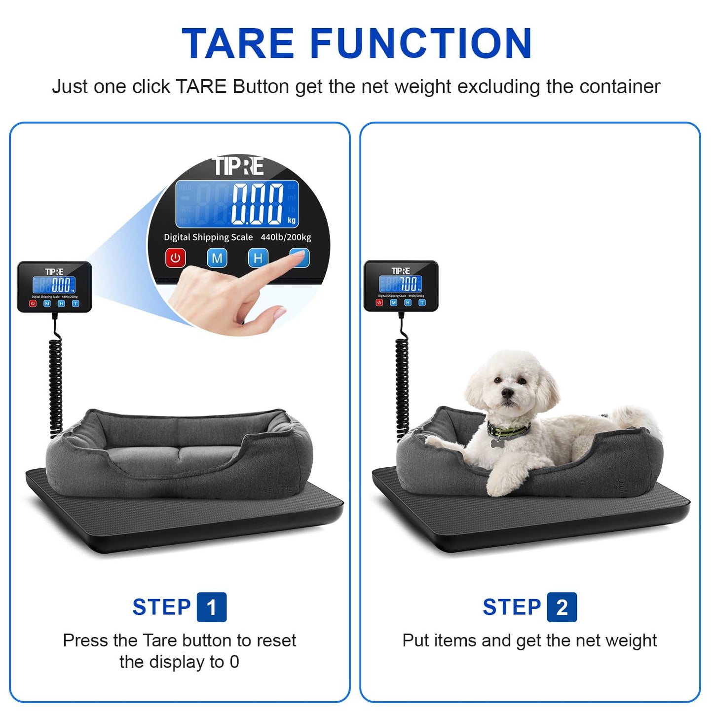 Digital Shipping Postal Scale 440lb/0.5oz Accuracy! Lightweight Carbon Fibre Commercial Weight Scale for Package, Small Business, Mail, Warehouse, Home, Luggage, Battery&Charging Cable Included