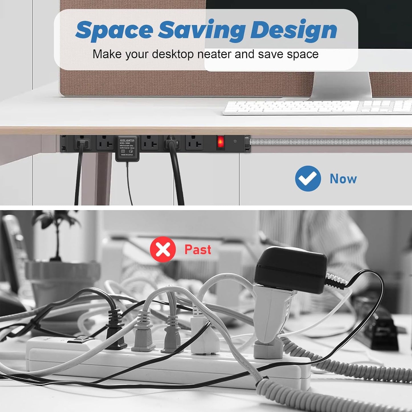 HEZI 20 Amp Power Strip with 5-20P/T- Plug, Heavy Duty High Amp Metal Surge Protector, Mountable Industrial Power Strip with 6AC Outlets(5-20R) and Circuit Breaker, 6FT 12AWG Extension Cord